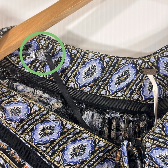 Free People Moonlight Dance Tunic Top Floral Boho Oversized Babydoll Pockets S - Picture 15 of 16